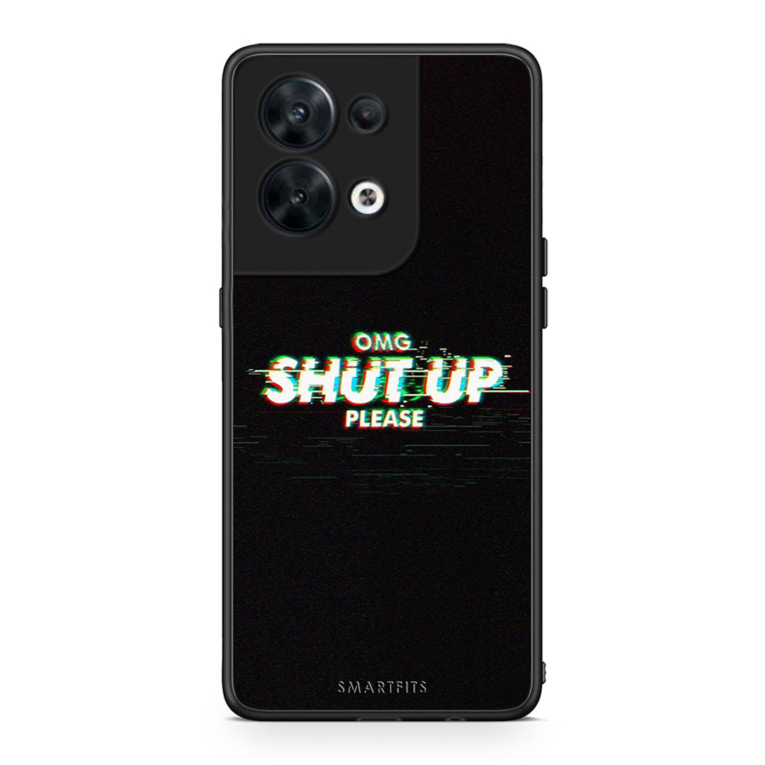 Θήκη Oppo Reno8 5G OMG ShutUp από τη Smartfits με σχέδιο στο πίσω μέρος και μαύρο περίβλημα | Oppo Reno8 5G OMG ShutUp Case with Colorful Back and Black Bezels