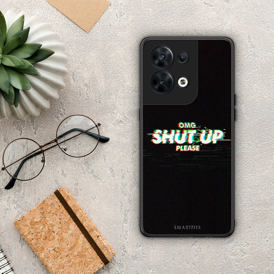 Θήκη Oppo Reno8 5G OMG ShutUp από τη Smartfits με σχέδιο στο πίσω μέρος και μαύρο περίβλημα | Oppo Reno8 5G OMG ShutUp Case with Colorful Back and Black Bezels