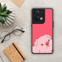 Thumbnail for Θήκη Oppo Reno8 5G Pig Love 1 από τη Smartfits με σχέδιο στο πίσω μέρος και μαύρο περίβλημα | Oppo Reno8 5G Pig Love 1 Case with Colorful Back and Black Bezels