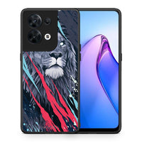 Thumbnail for Θήκη Oppo Reno8 5G PopArt Lion Designer από τη Smartfits με σχέδιο στο πίσω μέρος και μαύρο περίβλημα | Oppo Reno8 5G PopArt Lion Designer Case with Colorful Back and Black Bezels