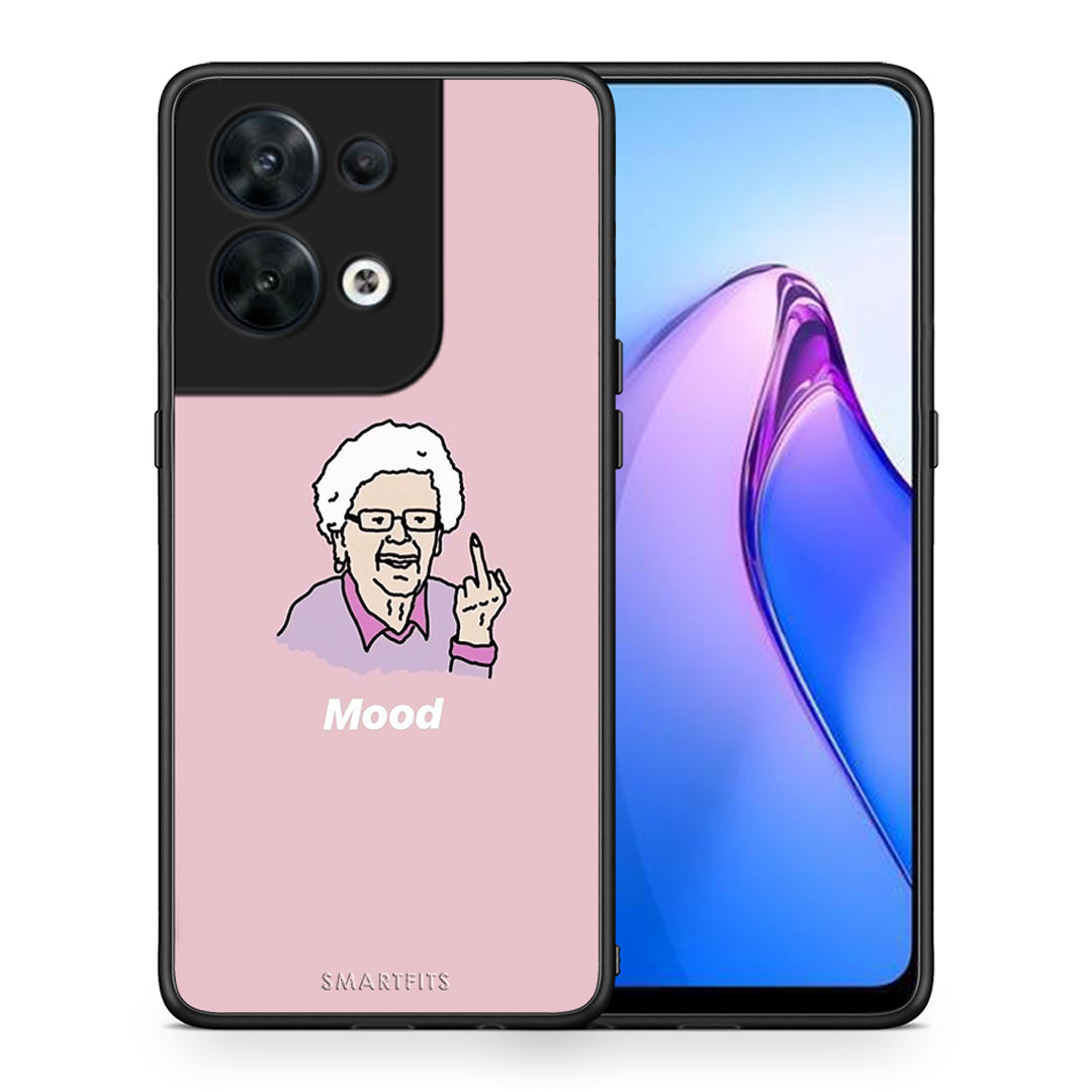 Θήκη Oppo Reno8 5G PopArt Mood από τη Smartfits με σχέδιο στο πίσω μέρος και μαύρο περίβλημα | Oppo Reno8 5G PopArt Mood Case with Colorful Back and Black Bezels