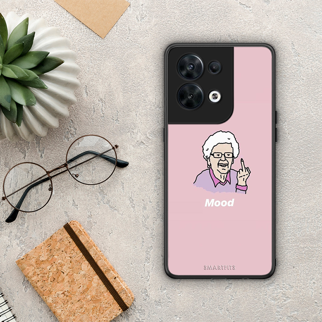 Θήκη Oppo Reno8 5G PopArt Mood από τη Smartfits με σχέδιο στο πίσω μέρος και μαύρο περίβλημα | Oppo Reno8 5G PopArt Mood Case with Colorful Back and Black Bezels