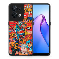 Thumbnail for Θήκη Oppo Reno8 5G PopArt OMG από τη Smartfits με σχέδιο στο πίσω μέρος και μαύρο περίβλημα | Oppo Reno8 5G PopArt OMG Case with Colorful Back and Black Bezels