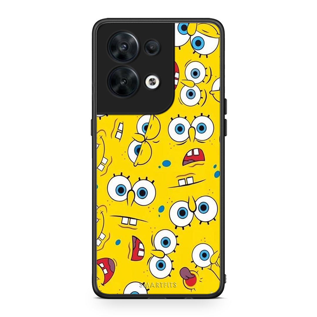 Θήκη Oppo Reno8 5G PopArt Sponge από τη Smartfits με σχέδιο στο πίσω μέρος και μαύρο περίβλημα | Oppo Reno8 5G PopArt Sponge Case with Colorful Back and Black Bezels