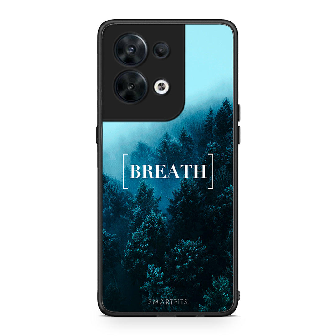 Θήκη Oppo Reno8 5G Quote Breath από τη Smartfits με σχέδιο στο πίσω μέρος και μαύρο περίβλημα | Oppo Reno8 5G Quote Breath Case with Colorful Back and Black Bezels