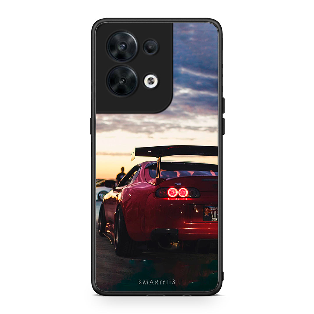 Θήκη Oppo Reno8 5G Racing Supra από τη Smartfits με σχέδιο στο πίσω μέρος και μαύρο περίβλημα | Oppo Reno8 5G Racing Supra Case with Colorful Back and Black Bezels