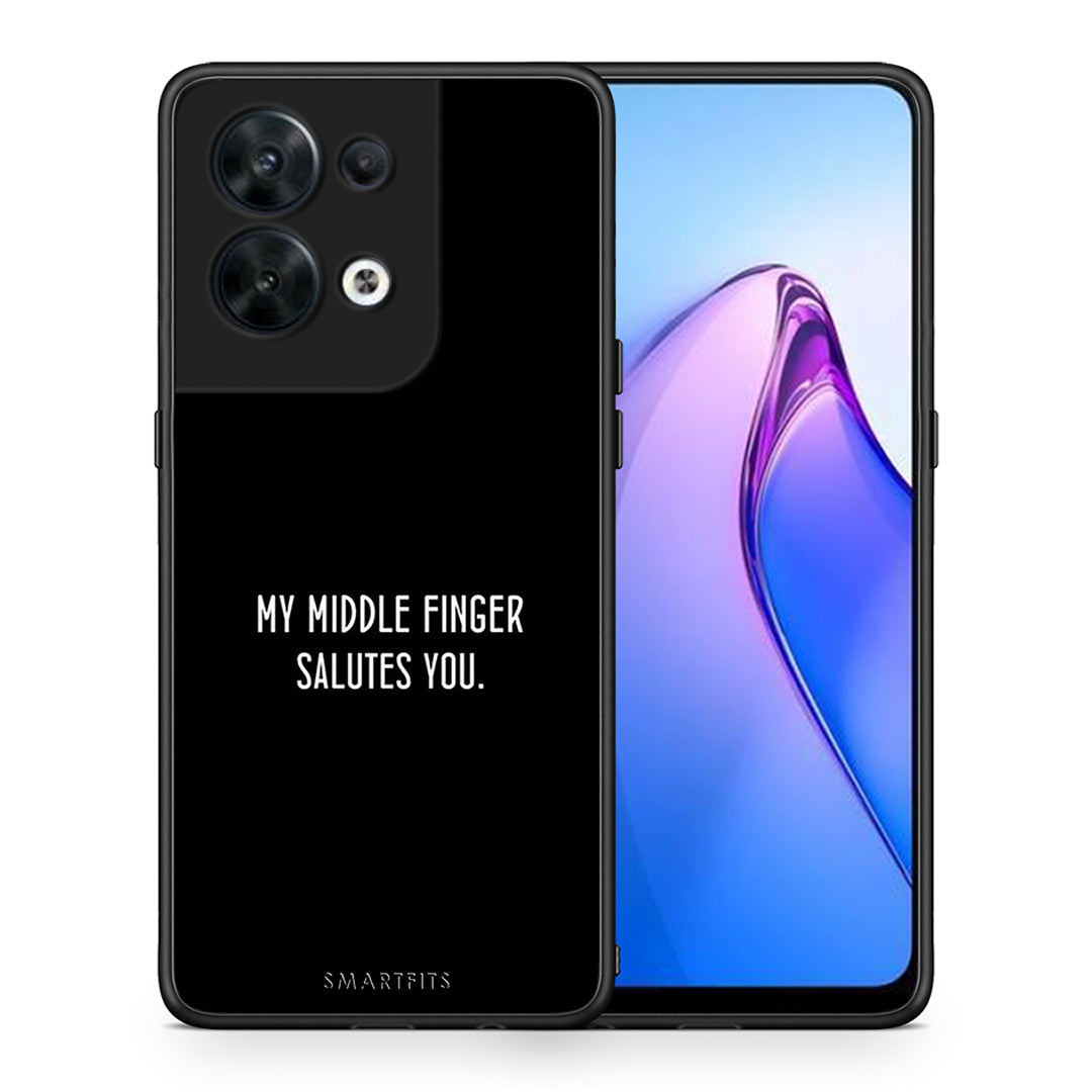 Θήκη Oppo Reno8 5G Salute από τη Smartfits με σχέδιο στο πίσω μέρος και μαύρο περίβλημα | Oppo Reno8 5G Salute Case with Colorful Back and Black Bezels