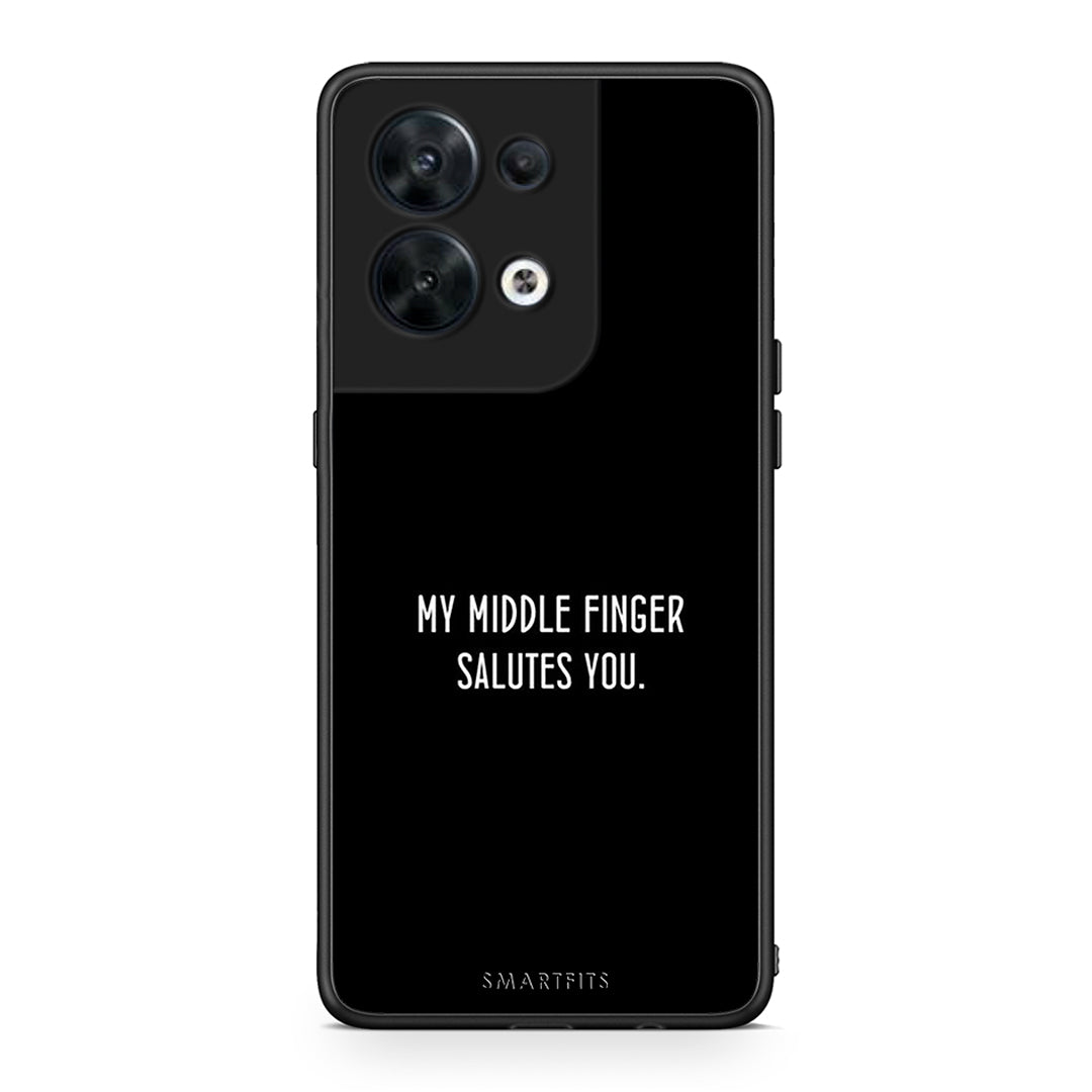 Θήκη Oppo Reno8 5G Salute από τη Smartfits με σχέδιο στο πίσω μέρος και μαύρο περίβλημα | Oppo Reno8 5G Salute Case with Colorful Back and Black Bezels