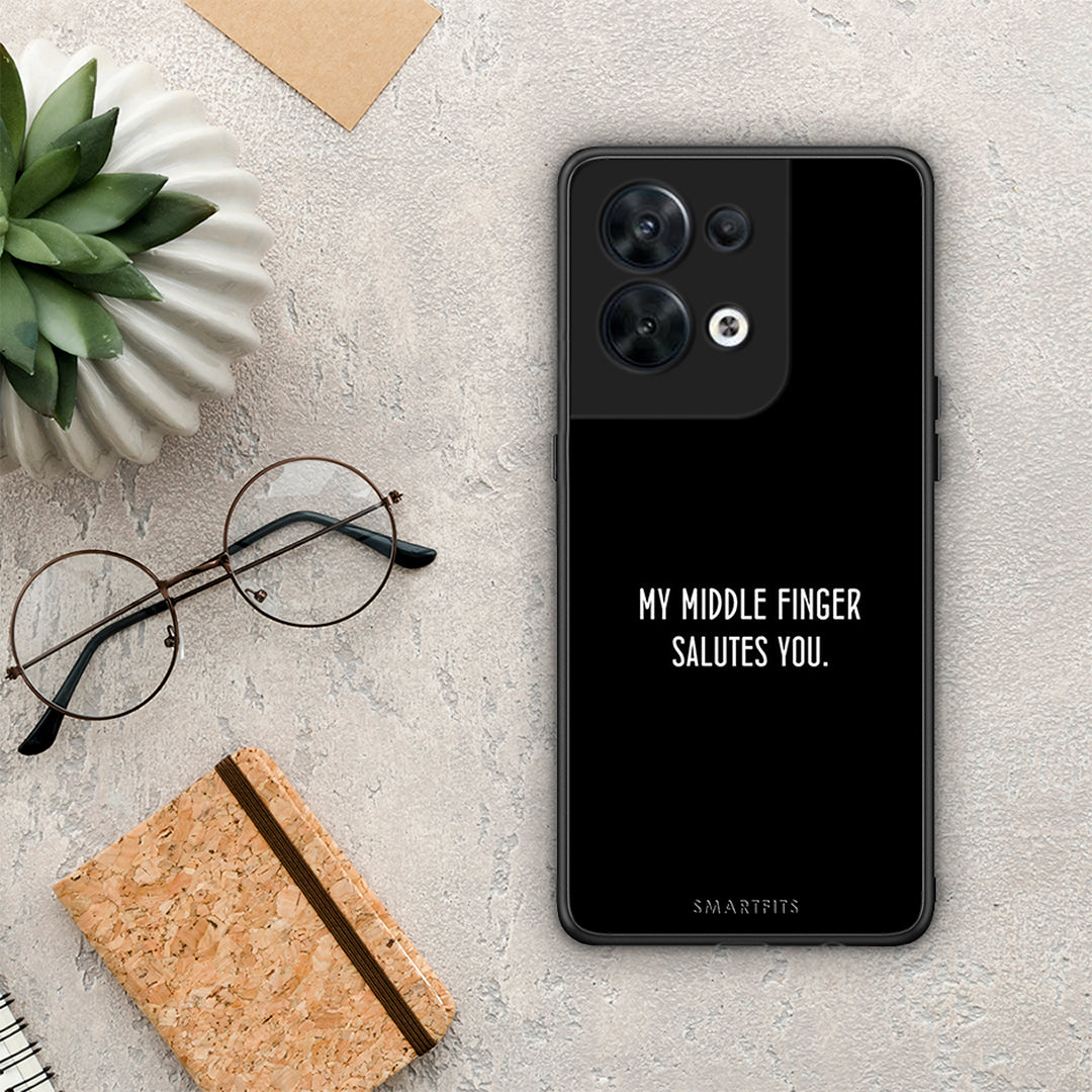 Θήκη Oppo Reno8 5G Salute από τη Smartfits με σχέδιο στο πίσω μέρος και μαύρο περίβλημα | Oppo Reno8 5G Salute Case with Colorful Back and Black Bezels