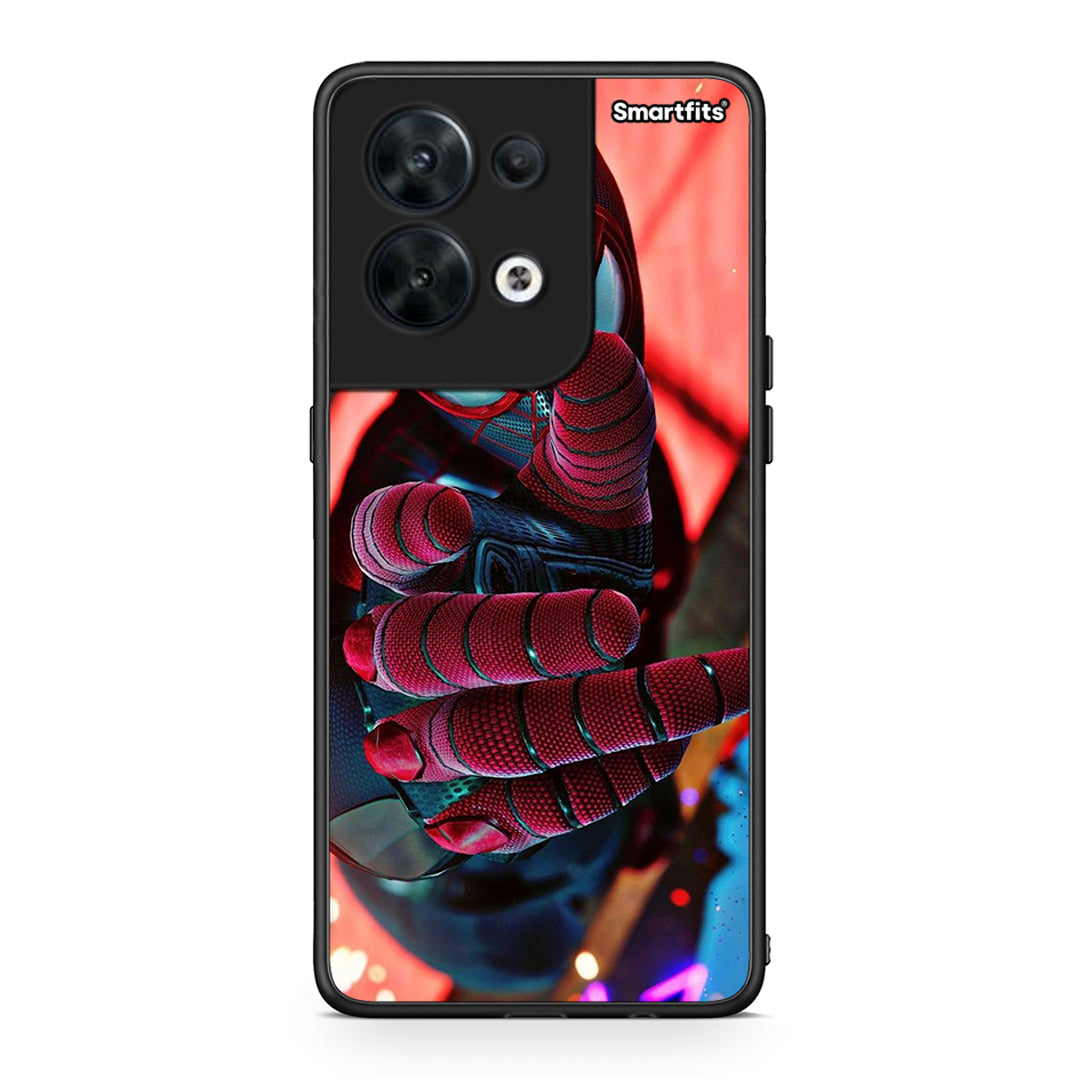 Θήκη Oppo Reno8 5G Spider Hand από τη Smartfits με σχέδιο στο πίσω μέρος και μαύρο περίβλημα | Oppo Reno8 5G Spider Hand Case with Colorful Back and Black Bezels