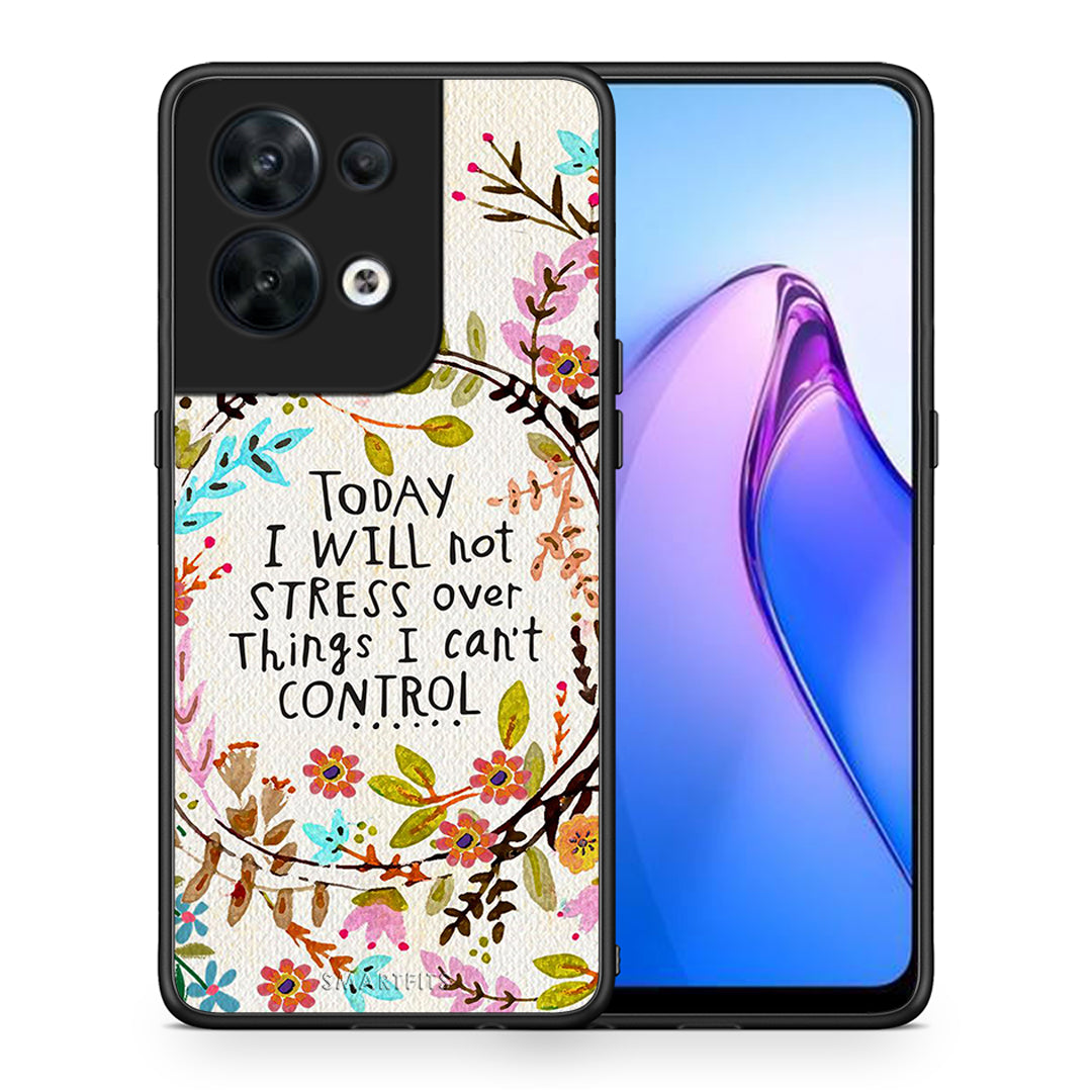 Θήκη Oppo Reno8 5G Stress Over από τη Smartfits με σχέδιο στο πίσω μέρος και μαύρο περίβλημα | Oppo Reno8 5G Stress Over Case with Colorful Back and Black Bezels