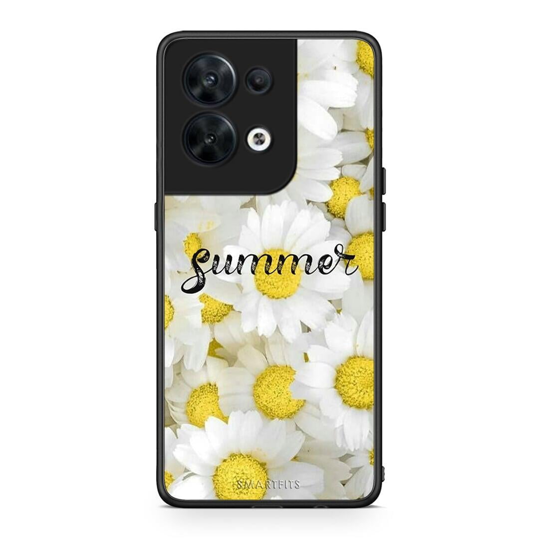 Θήκη Oppo Reno8 5G Summer Daisies από τη Smartfits με σχέδιο στο πίσω μέρος και μαύρο περίβλημα | Oppo Reno8 5G Summer Daisies Case with Colorful Back and Black Bezels