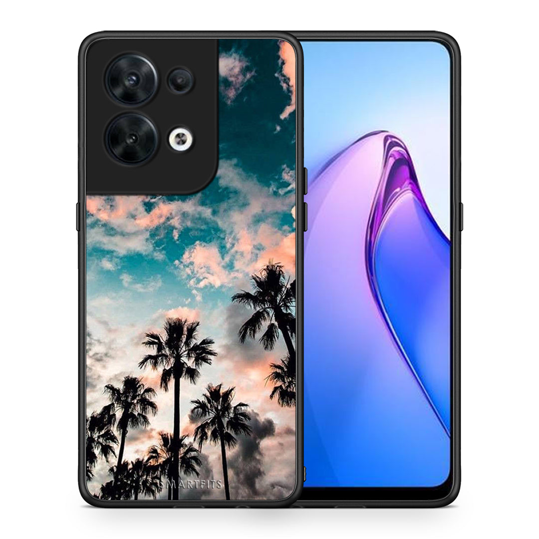 Θήκη Oppo Reno8 5G Summer Sky από τη Smartfits με σχέδιο στο πίσω μέρος και μαύρο περίβλημα | Oppo Reno8 5G Summer Sky Case with Colorful Back and Black Bezels