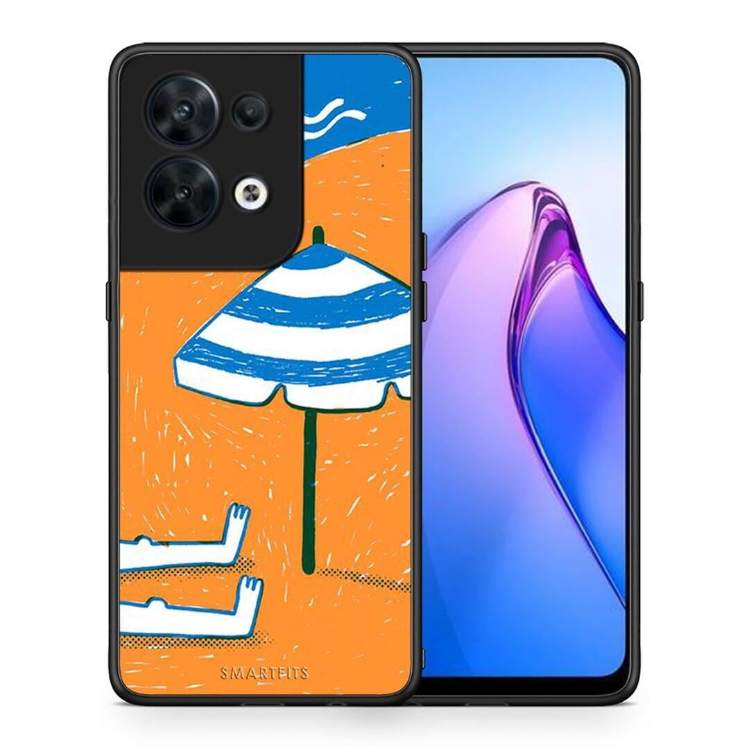 Θήκη Oppo Reno8 5G Summering από τη Smartfits με σχέδιο στο πίσω μέρος και μαύρο περίβλημα | Oppo Reno8 5G Summering Case with Colorful Back and Black Bezels