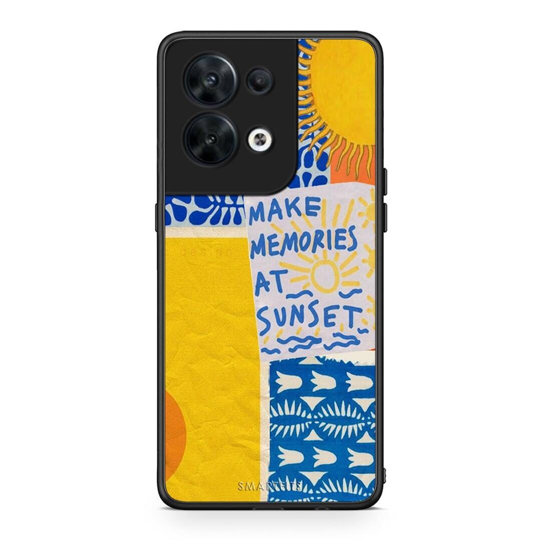 Θήκη Oppo Reno8 5G Sunset Memories από τη Smartfits με σχέδιο στο πίσω μέρος και μαύρο περίβλημα | Oppo Reno8 5G Sunset Memories Case with Colorful Back and Black Bezels