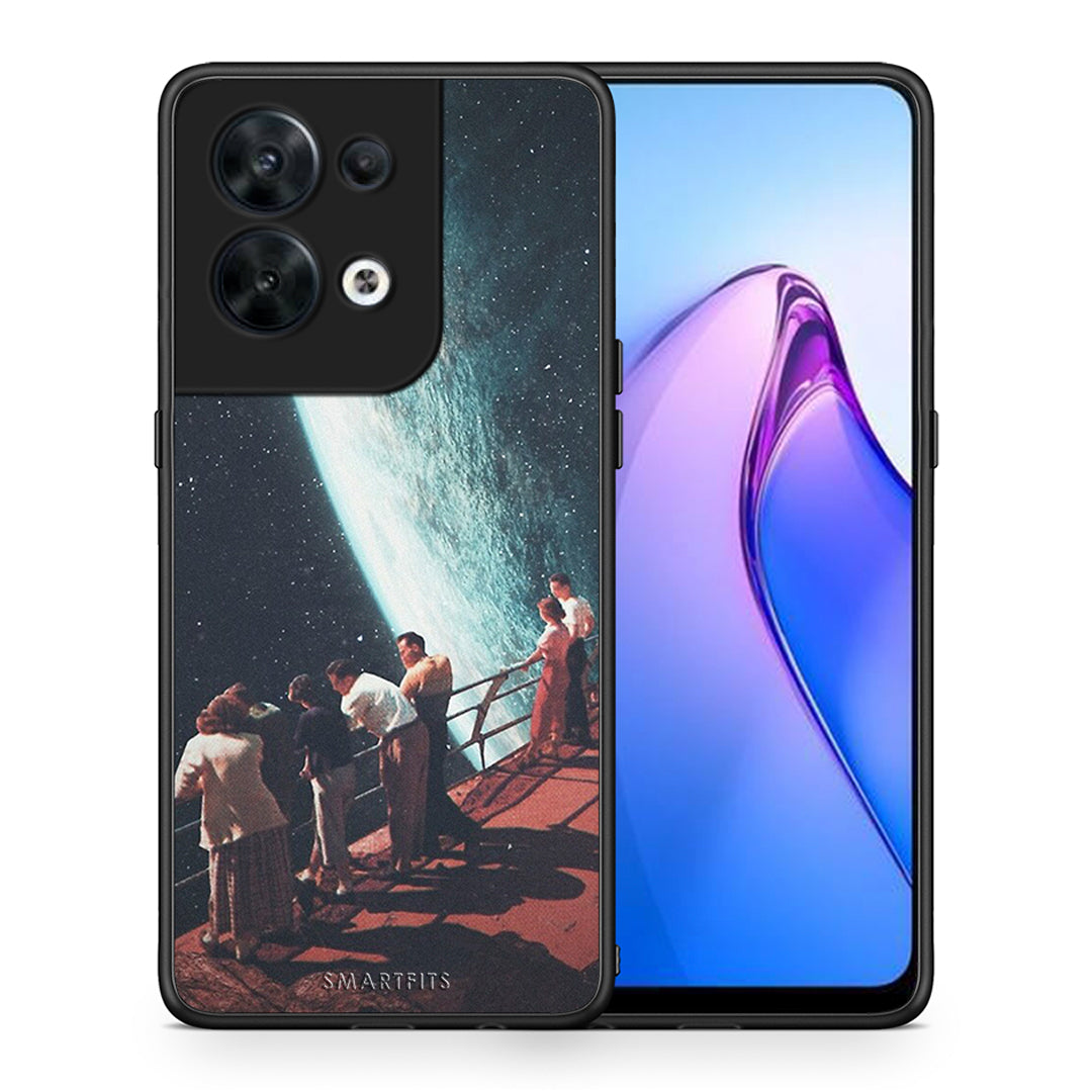 Θήκη Oppo Reno8 5G Surreal View από τη Smartfits με σχέδιο στο πίσω μέρος και μαύρο περίβλημα | Oppo Reno8 5G Surreal View Case with Colorful Back and Black Bezels