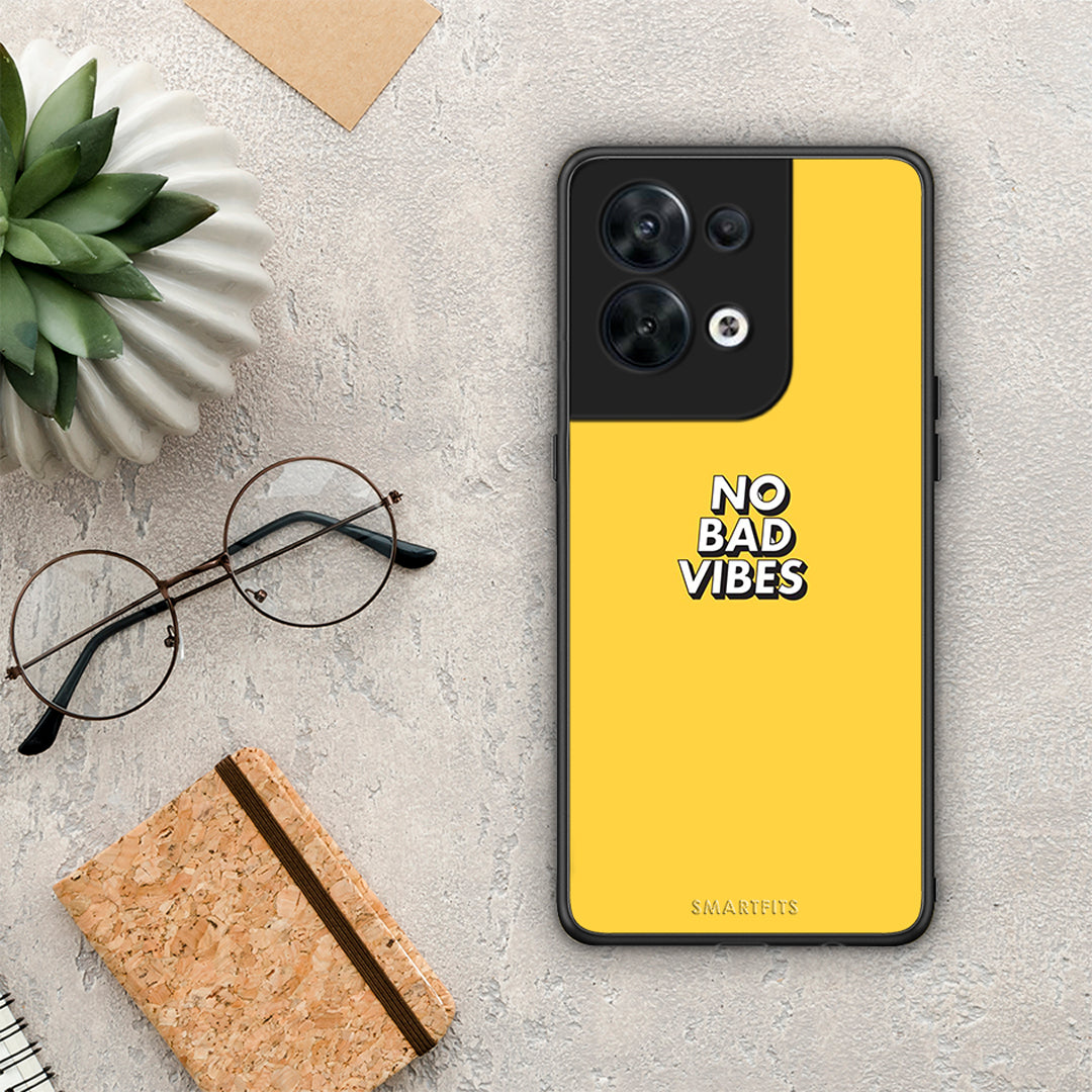 Θήκη Oppo Reno8 5G Text Vibes από τη Smartfits με σχέδιο στο πίσω μέρος και μαύρο περίβλημα | Oppo Reno8 5G Text Vibes Case with Colorful Back and Black Bezels