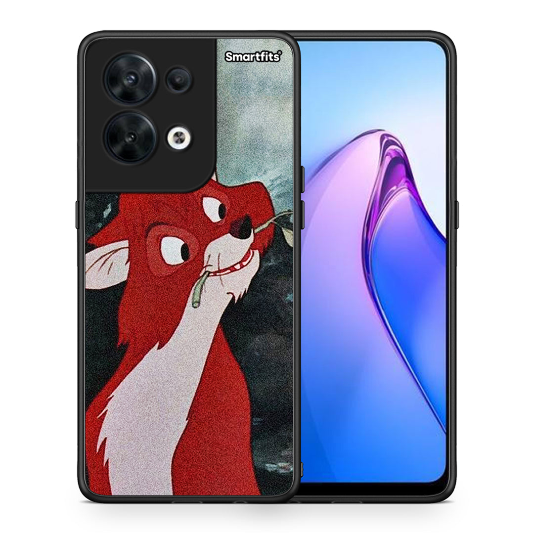 Θήκη Oppo Reno8 5G Tod And Vixey Love 1 από τη Smartfits με σχέδιο στο πίσω μέρος και μαύρο περίβλημα | Oppo Reno8 5G Tod And Vixey Love 1 Case with Colorful Back and Black Bezels