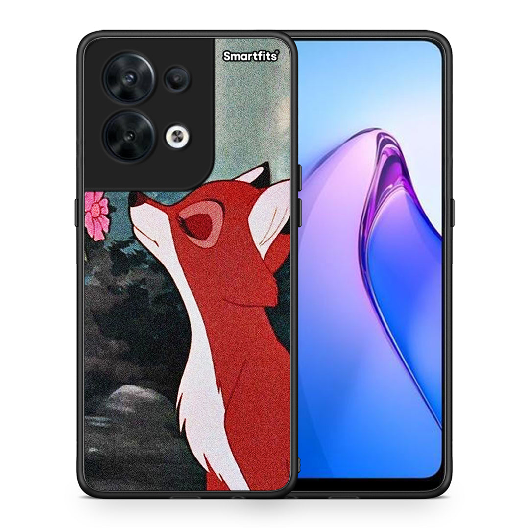 Θήκη Oppo Reno8 5G Tod And Vixey Love 2 από τη Smartfits με σχέδιο στο πίσω μέρος και μαύρο περίβλημα | Oppo Reno8 5G Tod And Vixey Love 2 Case with Colorful Back and Black Bezels