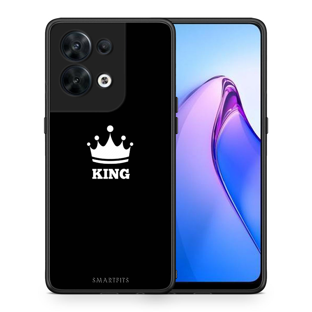 Θήκη Oppo Reno8 5G Valentine King από τη Smartfits με σχέδιο στο πίσω μέρος και μαύρο περίβλημα | Oppo Reno8 5G Valentine King Case with Colorful Back and Black Bezels