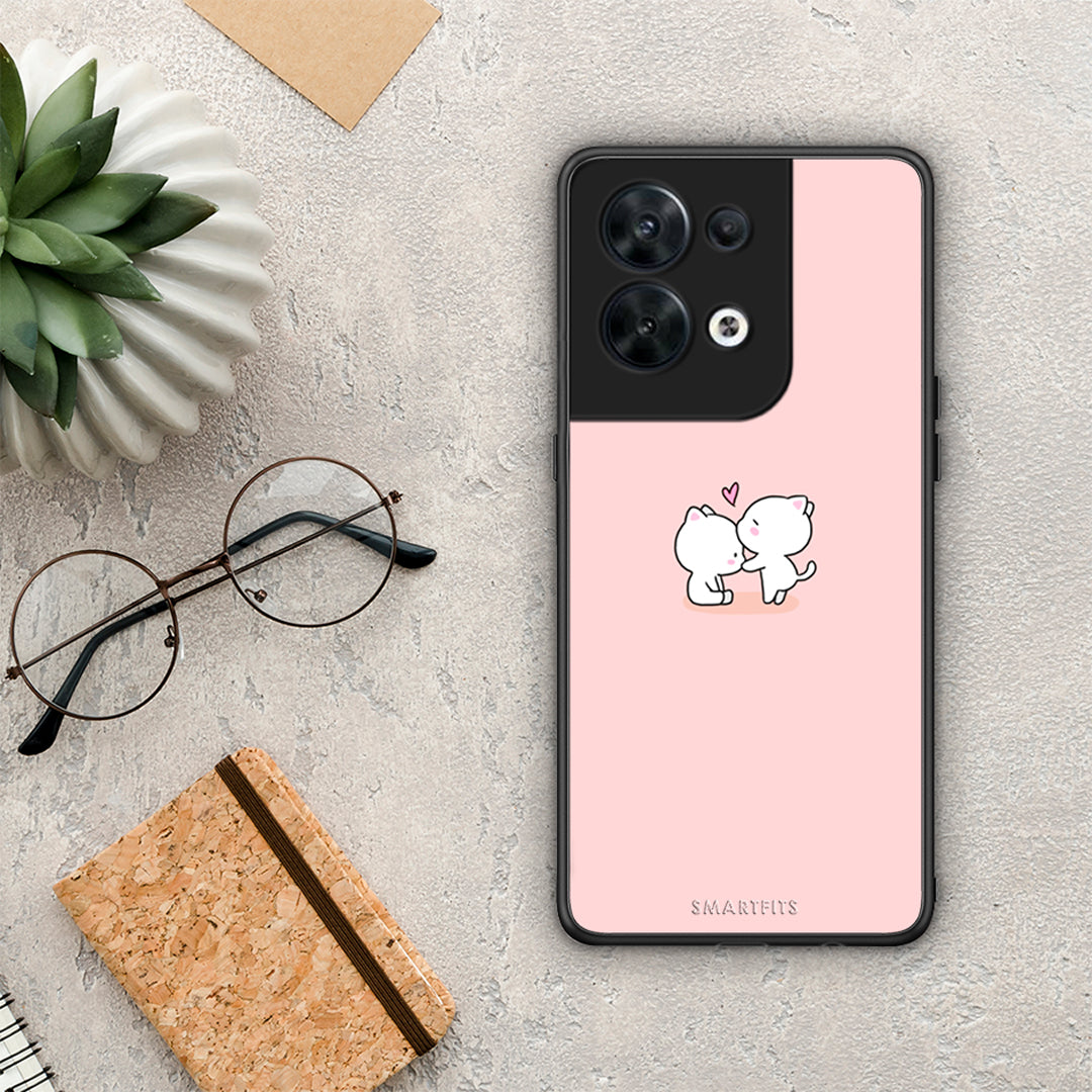 Θήκη Oppo Reno8 5G Valentine Love από τη Smartfits με σχέδιο στο πίσω μέρος και μαύρο περίβλημα | Oppo Reno8 5G Valentine Love Case with Colorful Back and Black Bezels