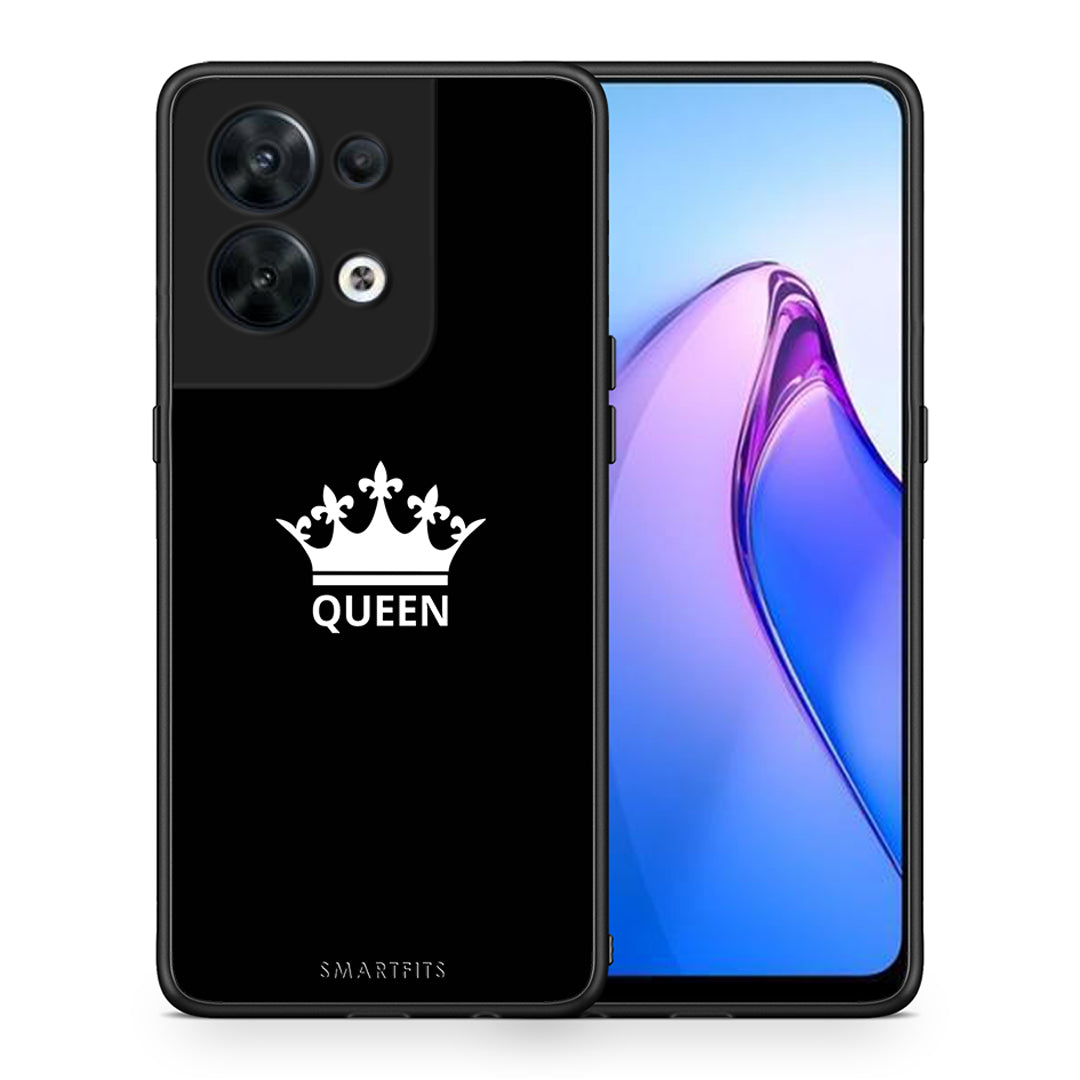 Θήκη Oppo Reno8 5G Valentine Queen από τη Smartfits με σχέδιο στο πίσω μέρος και μαύρο περίβλημα | Oppo Reno8 5G Valentine Queen Case with Colorful Back and Black Bezels