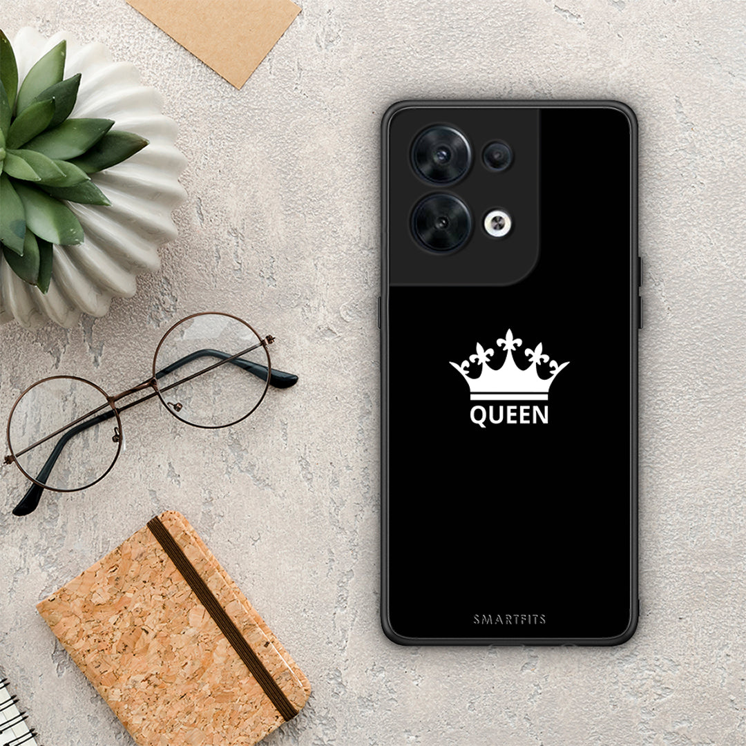 Θήκη Oppo Reno8 5G Valentine Queen από τη Smartfits με σχέδιο στο πίσω μέρος και μαύρο περίβλημα | Oppo Reno8 5G Valentine Queen Case with Colorful Back and Black Bezels