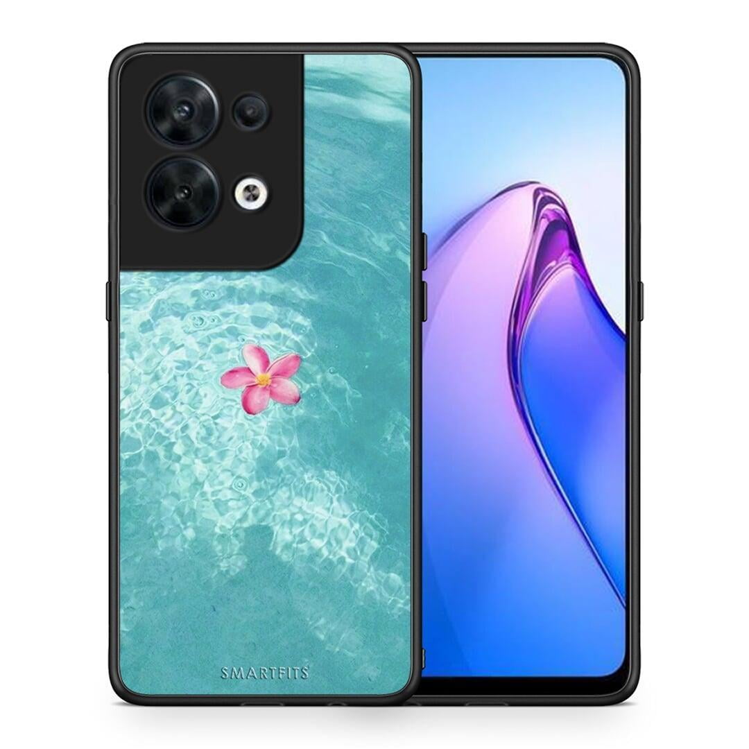 Θήκη Oppo Reno8 5G Water Flower από τη Smartfits με σχέδιο στο πίσω μέρος και μαύρο περίβλημα | Oppo Reno8 5G Water Flower Case with Colorful Back and Black Bezels