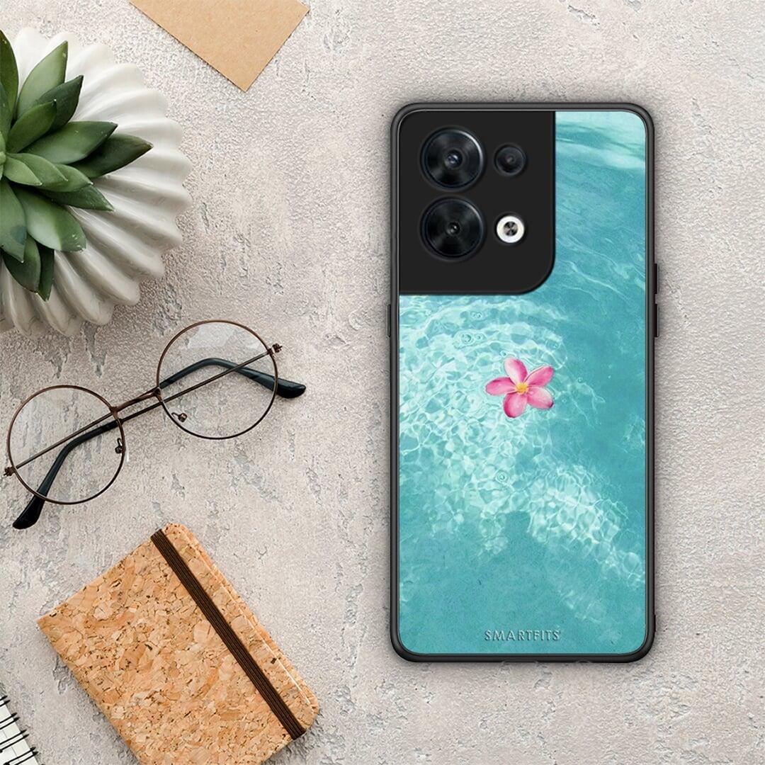 Θήκη Oppo Reno8 5G Water Flower από τη Smartfits με σχέδιο στο πίσω μέρος και μαύρο περίβλημα | Oppo Reno8 5G Water Flower Case with Colorful Back and Black Bezels