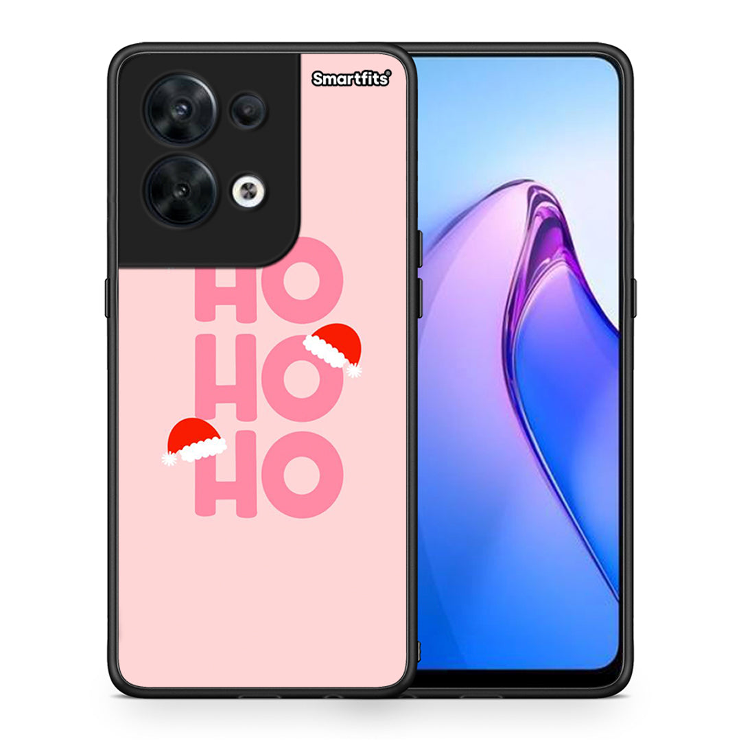 Θήκη Oppo Reno8 5G Xmas Ho Ho Ho από τη Smartfits με σχέδιο στο πίσω μέρος και μαύρο περίβλημα | Oppo Reno8 5G Xmas Ho Ho Ho Case with Colorful Back and Black Bezels