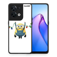 Thumbnail for Θήκη Oppo Reno8 5G Xmas Minion Lights από τη Smartfits με σχέδιο στο πίσω μέρος και μαύρο περίβλημα | Oppo Reno8 5G Xmas Minion Lights Case with Colorful Back and Black Bezels