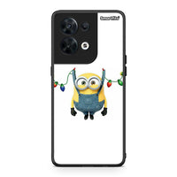 Thumbnail for Θήκη Oppo Reno8 5G Xmas Minion Lights από τη Smartfits με σχέδιο στο πίσω μέρος και μαύρο περίβλημα | Oppo Reno8 5G Xmas Minion Lights Case with Colorful Back and Black Bezels