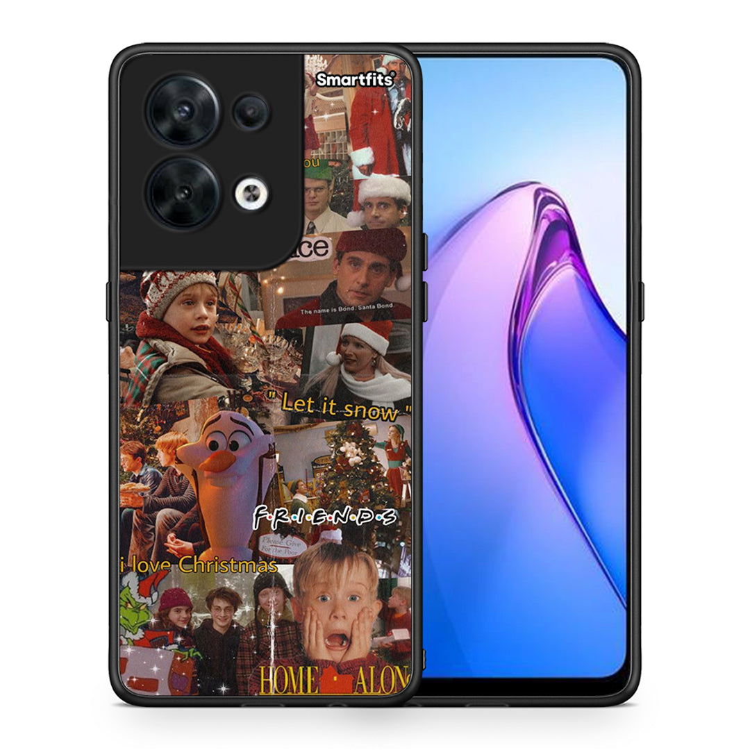 Θήκη Oppo Reno8 5G Xmas Wishes από τη Smartfits με σχέδιο στο πίσω μέρος και μαύρο περίβλημα | Oppo Reno8 5G Xmas Wishes Case with Colorful Back and Black Bezels