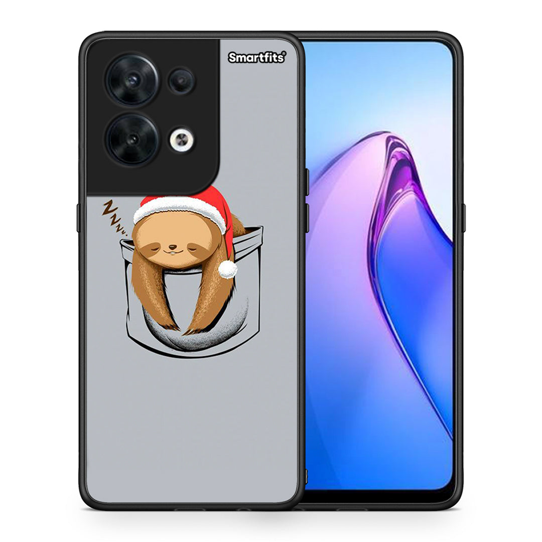 Θήκη Oppo Reno8 5G Xmas Zzzz από τη Smartfits με σχέδιο στο πίσω μέρος και μαύρο περίβλημα | Oppo Reno8 5G Xmas Zzzz Case with Colorful Back and Black Bezels