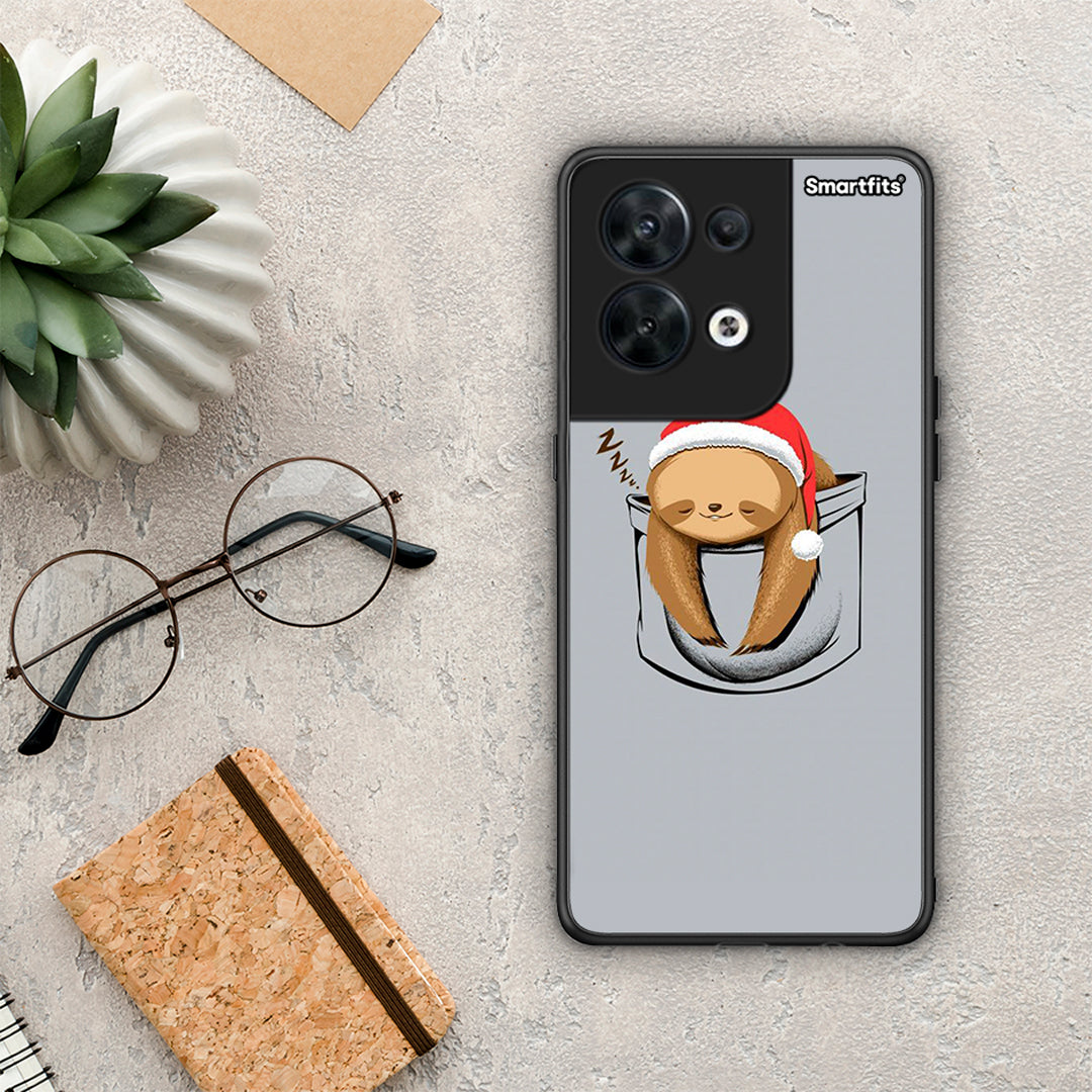 Θήκη Oppo Reno8 5G Xmas Zzzz από τη Smartfits με σχέδιο στο πίσω μέρος και μαύρο περίβλημα | Oppo Reno8 5G Xmas Zzzz Case with Colorful Back and Black Bezels