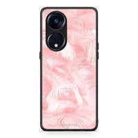 Thumbnail for Θήκη Oppo Reno8T 5G / A1 Pro Boho Pink Feather από τη Smartfits με σχέδιο στο πίσω μέρος και μαύρο περίβλημα | Oppo Reno8T 5G / A1 Pro Boho Pink Feather Case with Colorful Back and Black Bezels