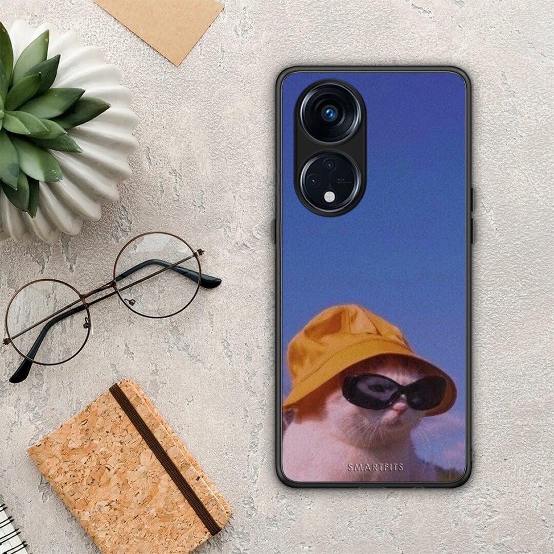 Θήκη Oppo Reno8T 5G / A1 Pro Cat Diva από τη Smartfits με σχέδιο στο πίσω μέρος και μαύρο περίβλημα | Oppo Reno8T 5G / A1 Pro Cat Diva Case with Colorful Back and Black Bezels