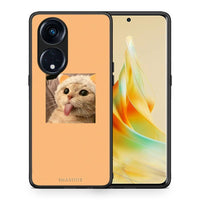 Thumbnail for Θήκη Oppo Reno8T 5G / A98 Cat Tongue από τη Smartfits με σχέδιο στο πίσω μέρος και μαύρο περίβλημα | Oppo Reno8T 5G / A98 Cat Tongue Case with Colorful Back and Black Bezels