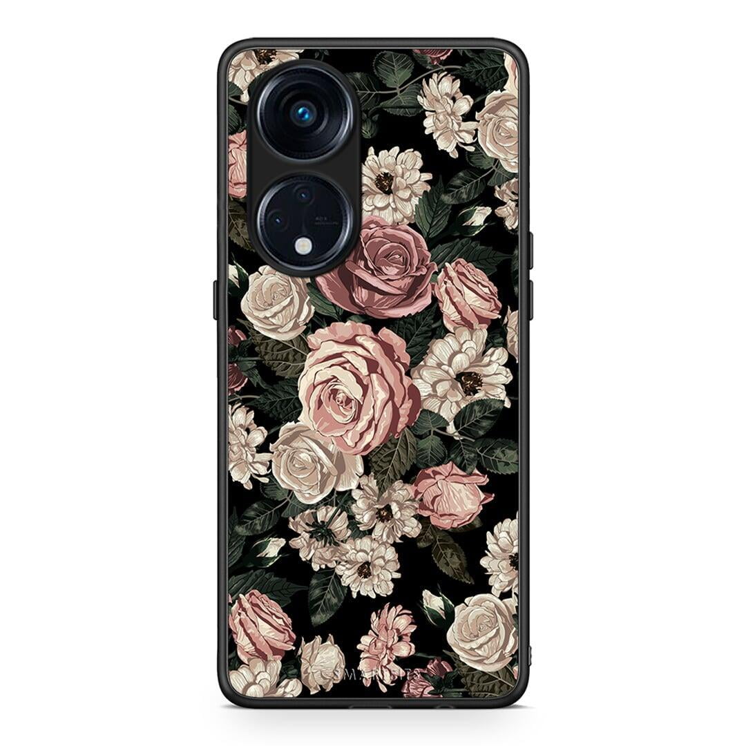 Θήκη Oppo Reno8T 5G / A1 Pro Flower Wild Roses από τη Smartfits με σχέδιο στο πίσω μέρος και μαύρο περίβλημα | Oppo Reno8T 5G / A1 Pro Flower Wild Roses Case with Colorful Back and Black Bezels