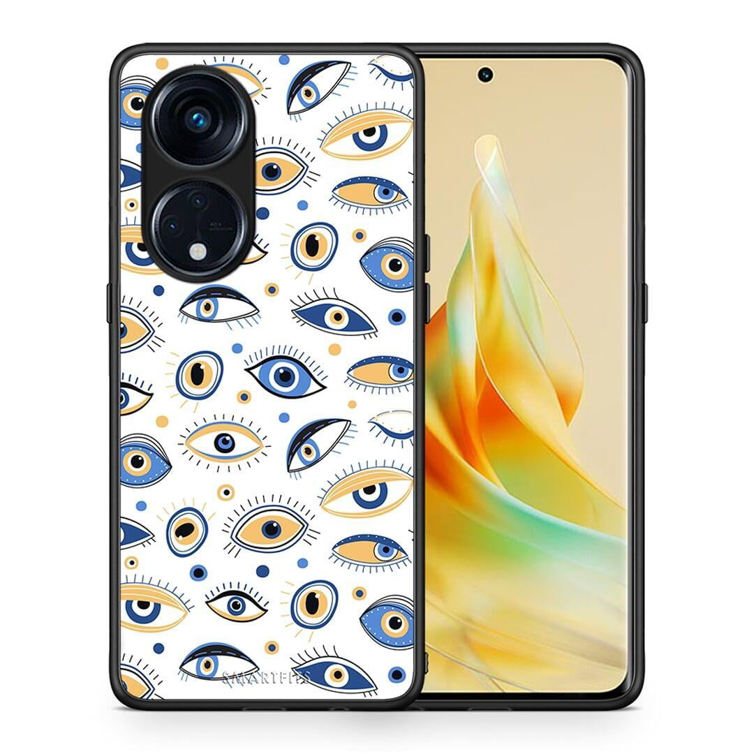 Θήκη Oppo Reno8T 5G / A1 Pro Ftou Ftou από τη Smartfits με σχέδιο στο πίσω μέρος και μαύρο περίβλημα | Oppo Reno8T 5G / A1 Pro Ftou Ftou Case with Colorful Back and Black Bezels