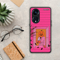 Thumbnail for Θήκη Oppo Reno8T 5G / A1 Pro Halloween Pumpkin Lady από τη Smartfits με σχέδιο στο πίσω μέρος και μαύρο περίβλημα | Oppo Reno8T 5G / A1 Pro Halloween Pumpkin Lady Case with Colorful Back and Black Bezels