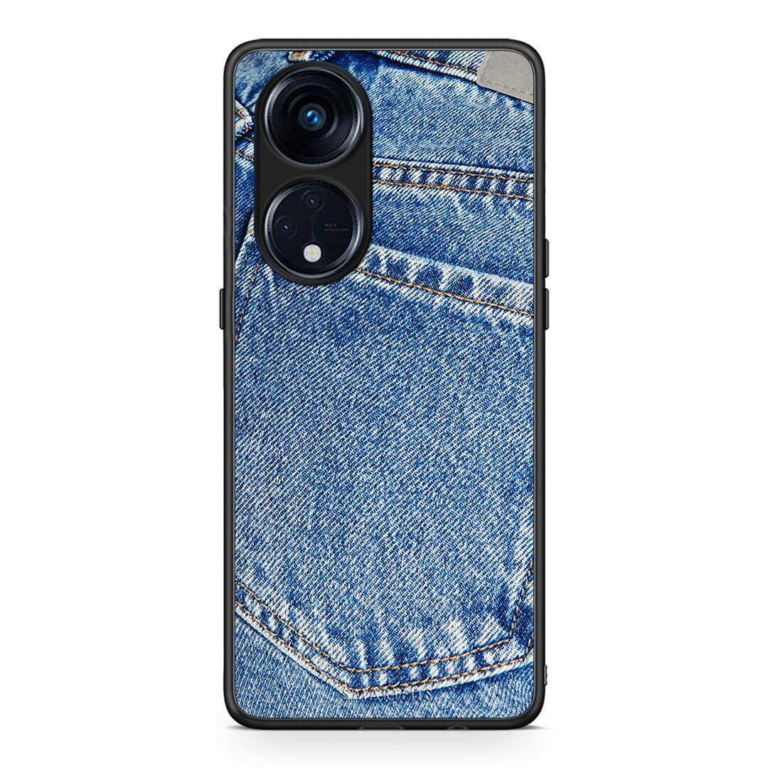 Θήκη Oppo Reno8T 5G / A98 Jeans Pocket από τη Smartfits με σχέδιο στο πίσω μέρος και μαύρο περίβλημα | Oppo Reno8T 5G / A98 Jeans Pocket Case with Colorful Back and Black Bezels