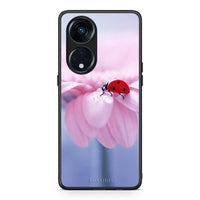Thumbnail for Θήκη Oppo Reno8T 5G / A98 Ladybug Flower από τη Smartfits με σχέδιο στο πίσω μέρος και μαύρο περίβλημα | Oppo Reno8T 5G / A98 Ladybug Flower Case with Colorful Back and Black Bezels