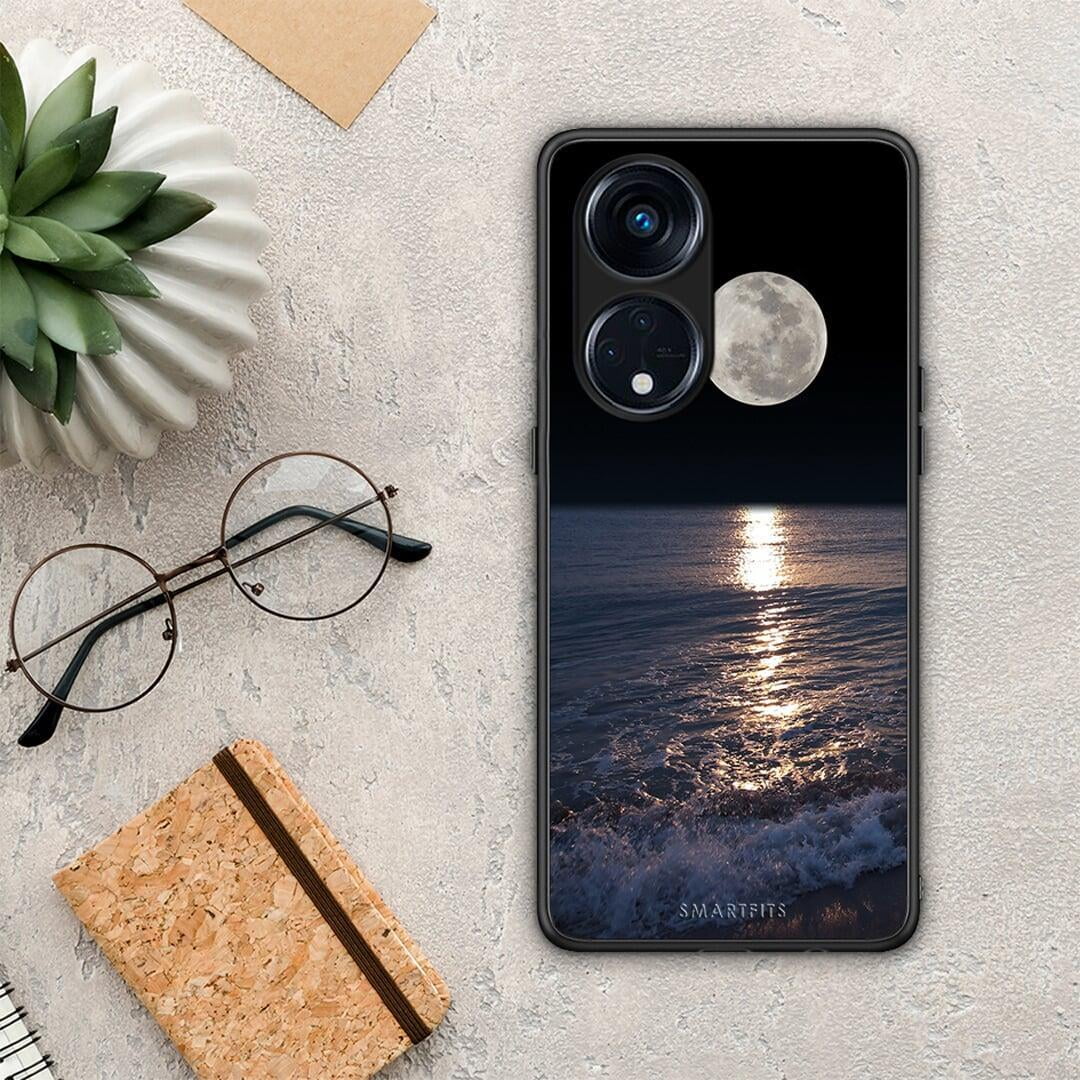 Θήκη Oppo Reno8T 5G / A1 Pro Landscape Moon από τη Smartfits με σχέδιο στο πίσω μέρος και μαύρο περίβλημα | Oppo Reno8T 5G / A1 Pro Landscape Moon Case with Colorful Back and Black Bezels