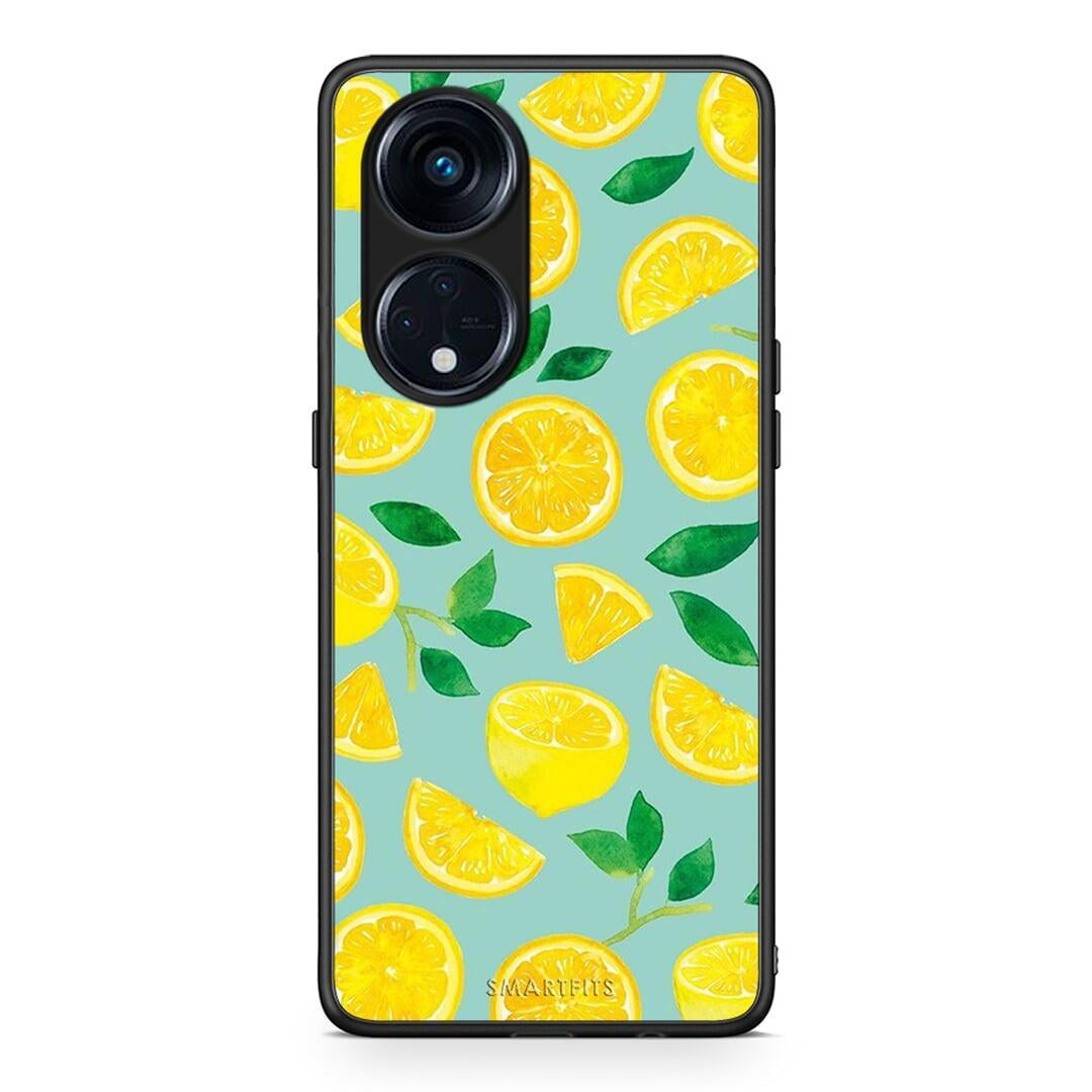 Θήκη Oppo Reno8T 5G / A98 Lemons από τη Smartfits με σχέδιο στο πίσω μέρος και μαύρο περίβλημα | Oppo Reno8T 5G / A98 Lemons Case with Colorful Back and Black Bezels