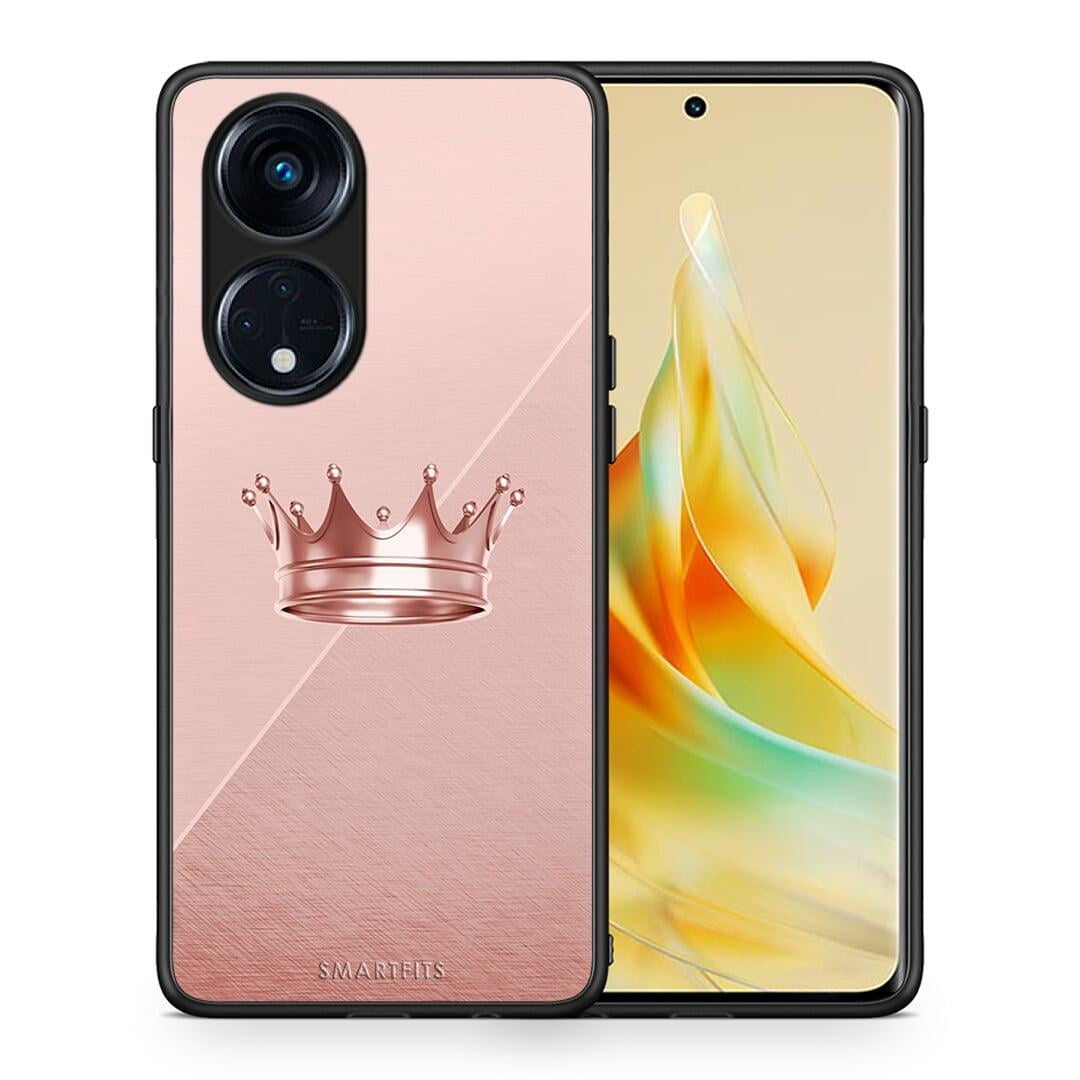 Θήκη Oppo Reno8T 5G / A1 Pro Minimal Crown από τη Smartfits με σχέδιο στο πίσω μέρος και μαύρο περίβλημα | Oppo Reno8T 5G / A1 Pro Minimal Crown Case with Colorful Back and Black Bezels