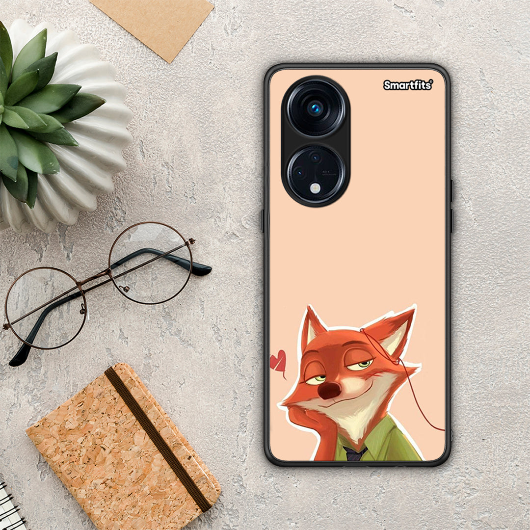 Θήκη Oppo Reno8T 5G / A98 Nick Wilde And Judy Hopps Love 1 από τη Smartfits με σχέδιο στο πίσω μέρος και μαύρο περίβλημα | Oppo Reno8T 5G / A98 Nick Wilde And Judy Hopps Love 1 Case with Colorful Back and Black Bezels