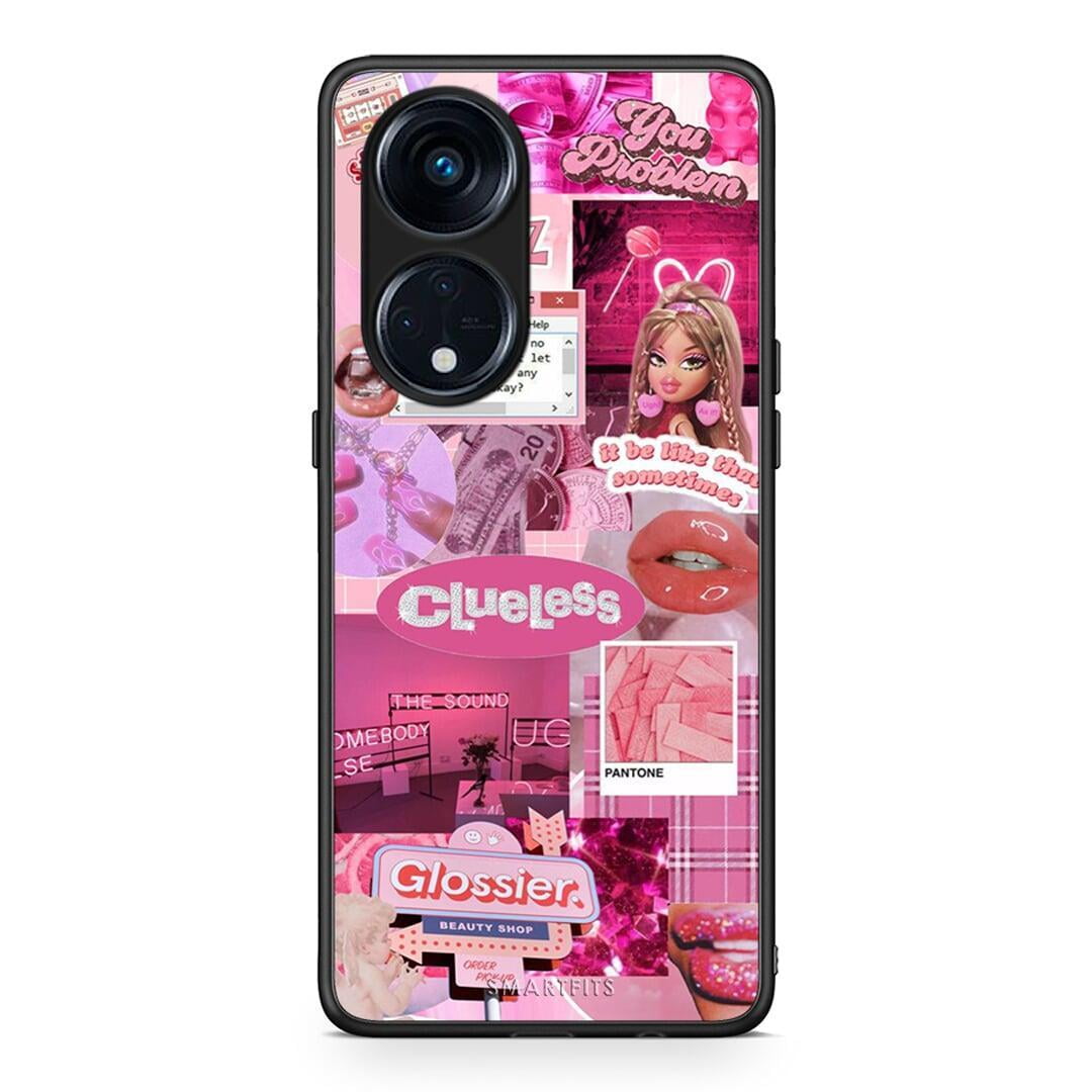 Θήκη Oppo Reno8T 5G / A98 Pink Love από τη Smartfits με σχέδιο στο πίσω μέρος και μαύρο περίβλημα | Oppo Reno8T 5G / A98 Pink Love Case with Colorful Back and Black Bezels