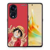 Thumbnail for Θήκη Oppo Reno8T 5G / A98 Pirate Luffy από τη Smartfits με σχέδιο στο πίσω μέρος και μαύρο περίβλημα | Oppo Reno8T 5G / A98 Pirate Luffy Case with Colorful Back and Black Bezels
