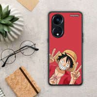 Thumbnail for Θήκη Oppo Reno8T 5G / A98 Pirate Luffy από τη Smartfits με σχέδιο στο πίσω μέρος και μαύρο περίβλημα | Oppo Reno8T 5G / A98 Pirate Luffy Case with Colorful Back and Black Bezels